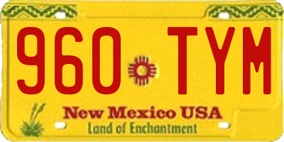 NM license plate 960TYM