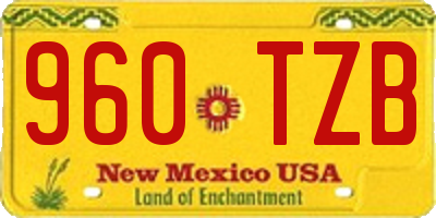 NM license plate 960TZB