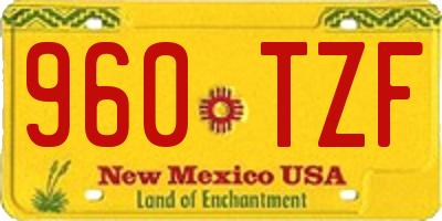 NM license plate 960TZF
