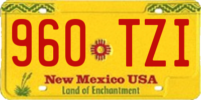 NM license plate 960TZI