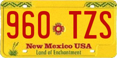 NM license plate 960TZS