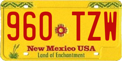 NM license plate 960TZW