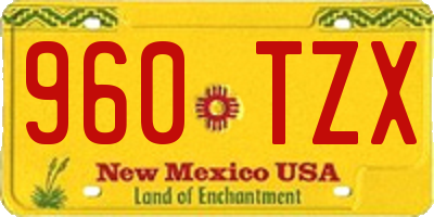 NM license plate 960TZX