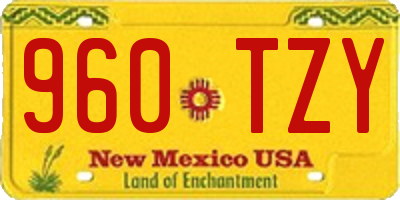 NM license plate 960TZY