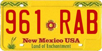 NM license plate 961RAB