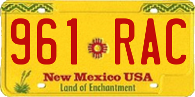 NM license plate 961RAC