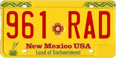 NM license plate 961RAD