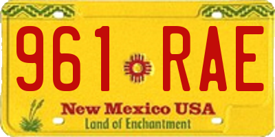 NM license plate 961RAE