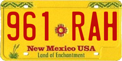 NM license plate 961RAH