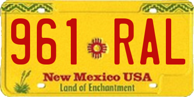 NM license plate 961RAL