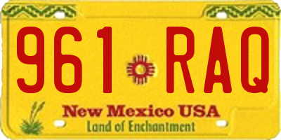 NM license plate 961RAQ
