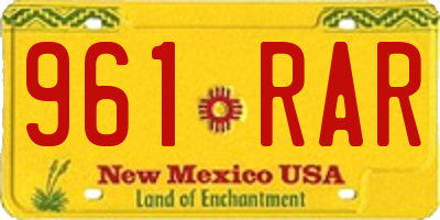 NM license plate 961RAR
