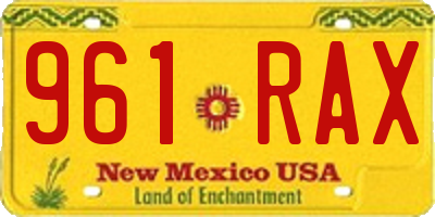 NM license plate 961RAX