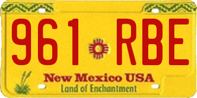 NM license plate 961RBE
