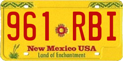 NM license plate 961RBI