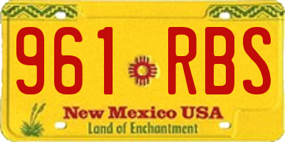 NM license plate 961RBS
