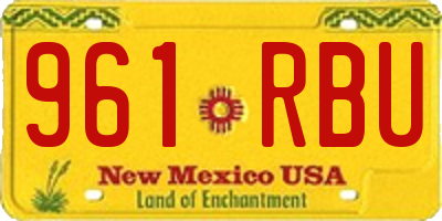 NM license plate 961RBU