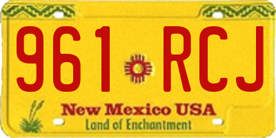 NM license plate 961RCJ