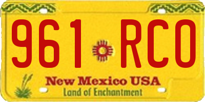 NM license plate 961RCO