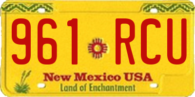 NM license plate 961RCU