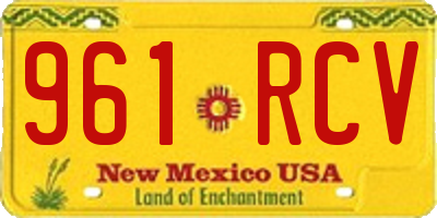NM license plate 961RCV