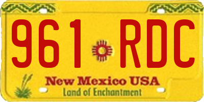 NM license plate 961RDC