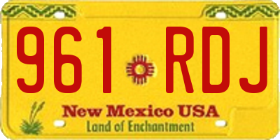 NM license plate 961RDJ