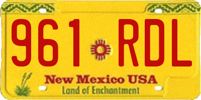 NM license plate 961RDL