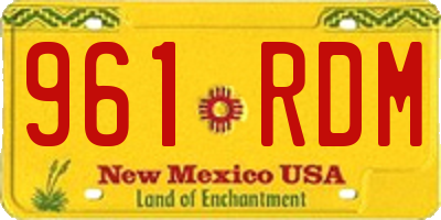 NM license plate 961RDM