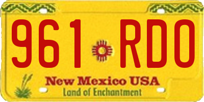 NM license plate 961RDO