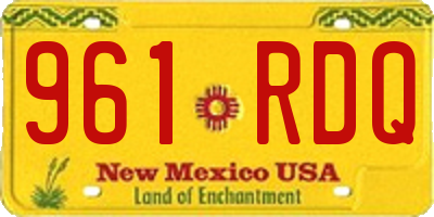 NM license plate 961RDQ
