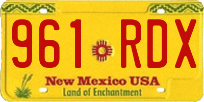 NM license plate 961RDX