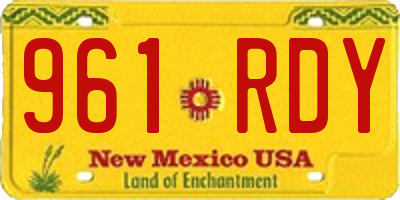 NM license plate 961RDY