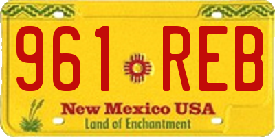 NM license plate 961REB