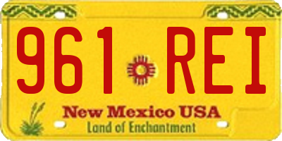 NM license plate 961REI