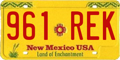 NM license plate 961REK