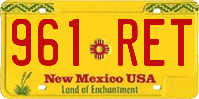 NM license plate 961RET