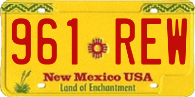 NM license plate 961REW