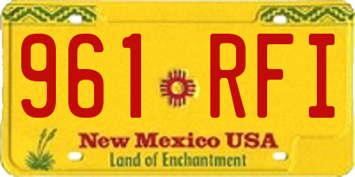NM license plate 961RFI