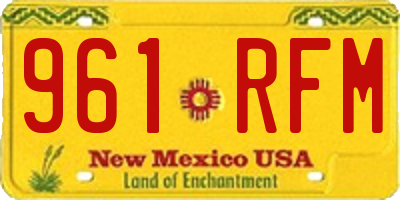 NM license plate 961RFM