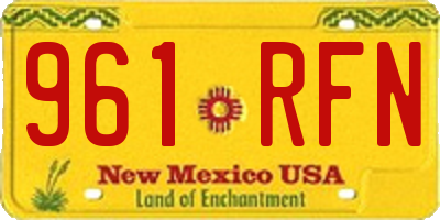 NM license plate 961RFN