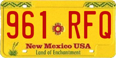 NM license plate 961RFQ