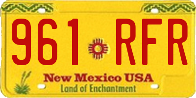 NM license plate 961RFR