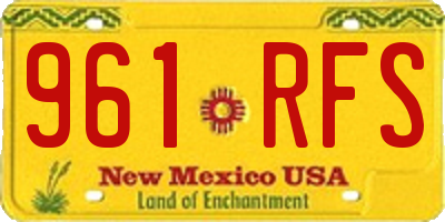 NM license plate 961RFS