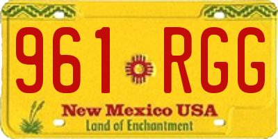 NM license plate 961RGG