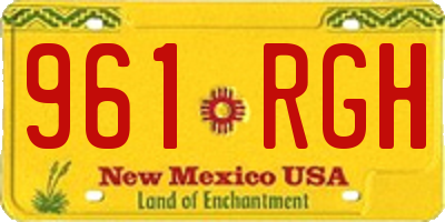 NM license plate 961RGH