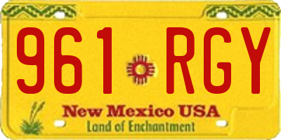 NM license plate 961RGY
