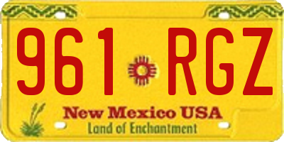 NM license plate 961RGZ