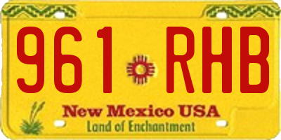 NM license plate 961RHB