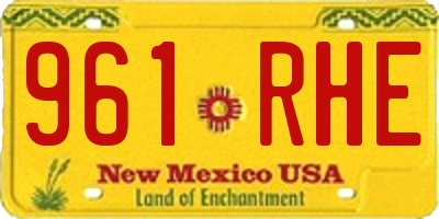 NM license plate 961RHE